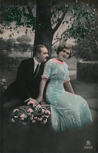 Romantic postcard by Unbekannt