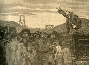 Rowland Hill preaching to the colliers of Kingswood, Bristol by Unbekannt