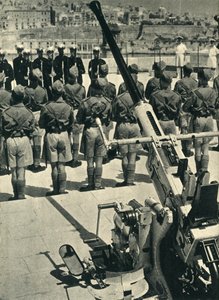 Royal Marines at the Parade Celebrating the Successful Defence of Malta, World War II, 1943-1944 by Unbekannt