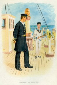 Royal Navy Lieutenant and signal boy