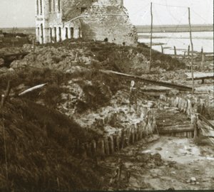 Ruined Building and Trenches Along the Coast, c1914-c1918 by Unbekannt