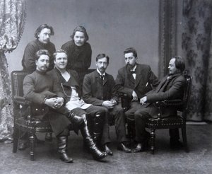 Russian author Maxim Gorky in the Sreda Wednesday literature group by Unbekannt