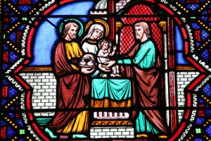 Sacred Heart Church, Stained Glass Window: The Presentation of Jesus at the Temple, Moulins, France by Unbekannt