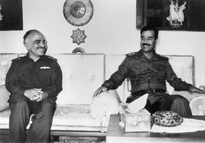 Saddam Hussein and King Hussein of Jordan, Iraq by Unbekannt