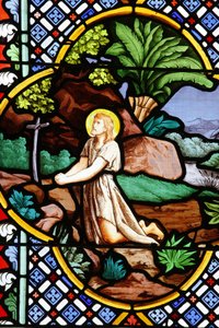 Saint-Corentin cathedral stained glass: John the Baptist in the desert, Quimper, France by Unbekannt