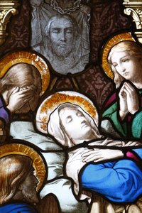 Saint-Corentin cathedral stained glass: the Dormition, Quimper, France by Unbekannt