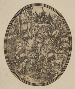 Saint Eustace reduced reverse copy in oval by Unbekannt