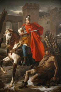 Saint Gatien cathedral painting: Saint Martin sharing his coat, Tours, France