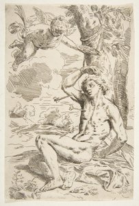Saint Sebastian Pierced with Arrows and Tied to a Tree (copy after Cantarini)