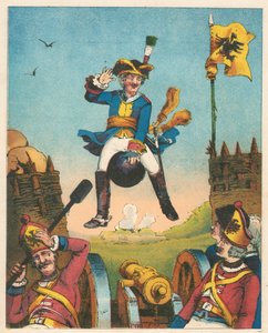 Scene from The Adventures of Baron Munchausen by Rudolph Erich Raspe, c1850