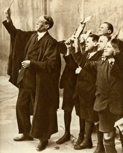 Schoolboys and Teacher Observing a Solar Eclipse, Britain by Unbekannt