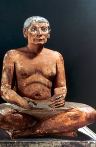 Seated scribe, Ancient Egyptian, 5th Dynasty