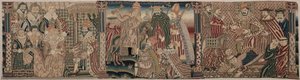 Section of an Embroidered Frieze: Ahasuerus and Esther, The Pope Chiding the Emperor