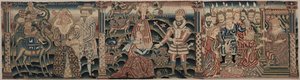 Section of an Embroidered Frieze: Rebecca Meeting Isaac, Abigail Meeting David