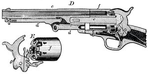 Sectional view of the Colt revolver, c1880