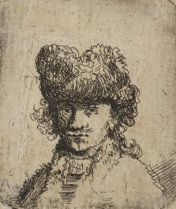 Self-Portrait in a Fur Cap: Bust, 18th century by Unbekannt