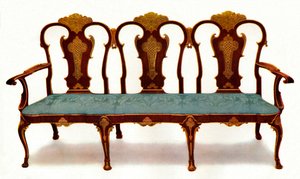Settee of Walnut and Gesso, 1930 by Unbekannt
