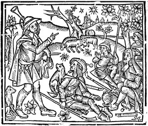 Shepherds with their flocks and dogs by Unbekannt