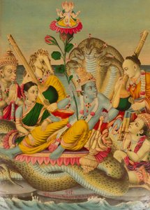 Shri Sheshanarayana, Vishnu Narayana on Shesha, 1886 by Unbekannt