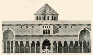 Side Elevation of the Court of the Lions and Fountain by Unbekannt