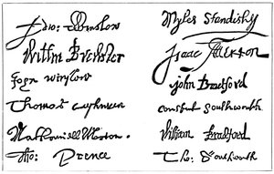 Signatures of the pilgrim fathers, 1620s, c1920 by Unbekannt