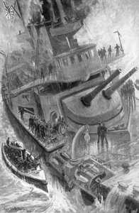 Sinking of the Japanese warship Hatsuse, Russo-Japanese War, 1904-5 by Unbekannt