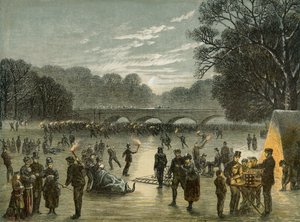 Skating on the Serpentine in Hyde Park, London by Unbekannt
