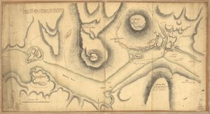 Sketch of Forts Clinton & Montgomery, Stormed on October 6, 1777 by Unbekannt