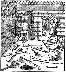 Smelting of Ores: Gold, Silver, Copper, and Lead, 1556 by Unbekannt