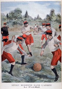 Soldiers of the French army playing football, 1902 by Unbekannt