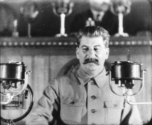 Soviet Leader Josef Stalin Giving a Speech at the Congress of the Communist Party, 1930s