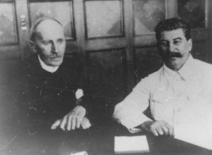 Soviet leader Josef Stalin with French writer Romain Rolland, Moscow, USSR, 28 June 1935 by Unbekannt