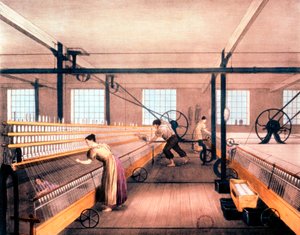 Spinning cotton with self-acting mules of the type devised by Richard Roberts in 1825 by Unbekannt
