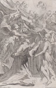 St. Carlo Borromeo surrounded by angels by Unbekannt