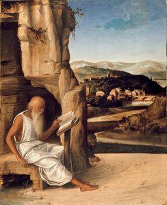 St Jerome Reading in a Landscape by Unbekannt