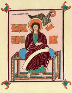 St John the Evangelist from the Lindisfarne Durham Gospel Book by Unbekannt