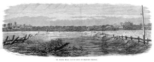 St Kilda Road, South Side of Princes Bridge - Floods at Melbourne, Australia, 1864