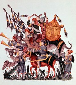 Standard Bearers, Drummers and Trumpeters of a Saracen Army by Unbekannt