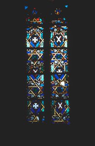 Star of David in stained glass church window, Barcelona, Spain by Unbekannt