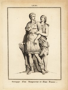 Statue of a Roman Emperor and Woman by Unbekannt
