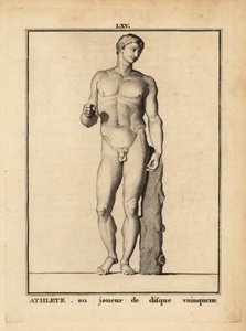 Statue of a naked athlete or victorious disc thrower