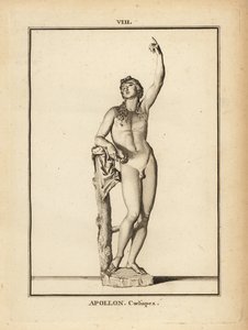 Statue of the Roman god Apollo Coelispex, looking at the sky