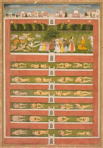 Stenciled Scenes of Lion and Gazelle Verso by Unbekannt