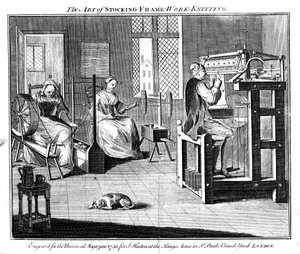Stocking frame workshop, 1750 by Unbekannt