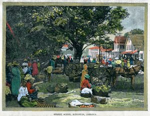 Street scene, Kingston, Jamaica, c1880 by Unbekannt