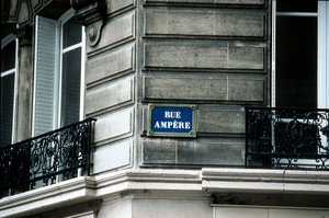 Street sign, Rue Ampere, Paris, France by Unbekannt