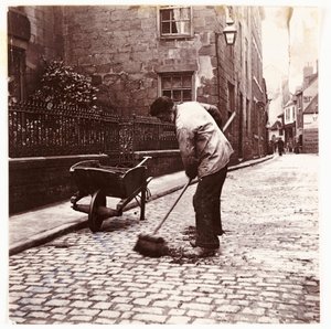 Street sweeper, c 1905
