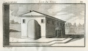 Studies on the overlapping of buildings. Engraving from Treatise on Painting by Leonardo da Vinci by Unbekannt