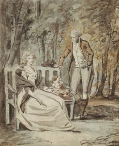 Study for a Portrait: A Lady and a Gentleman in a Park, ca. 1780 by Unbekannt