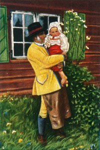 Swedish people in traditional costume